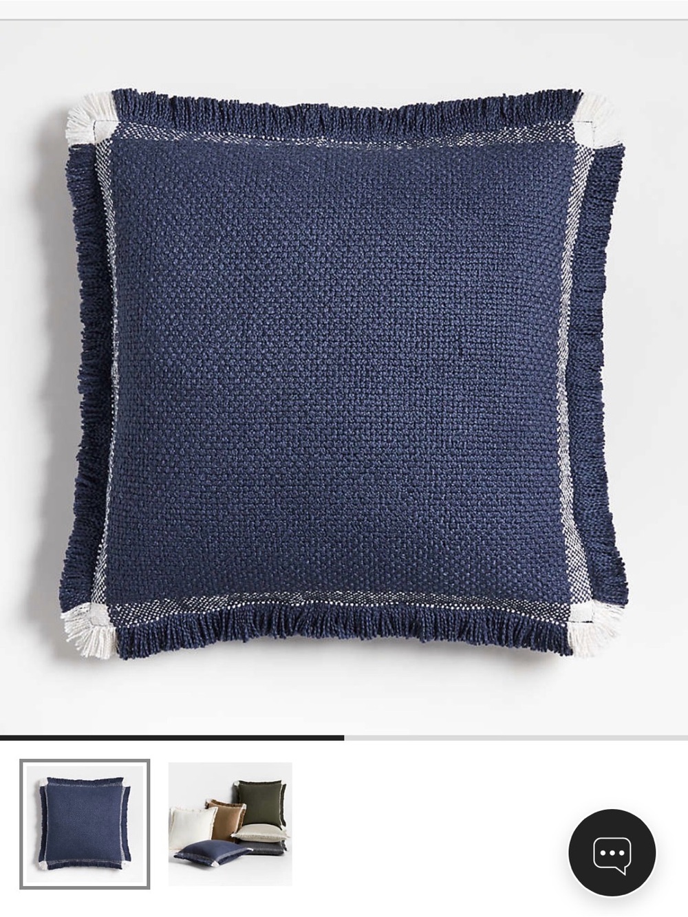 Crate and Barrel Weekend Blue Cotton 23"x23" Throw Pillow Case